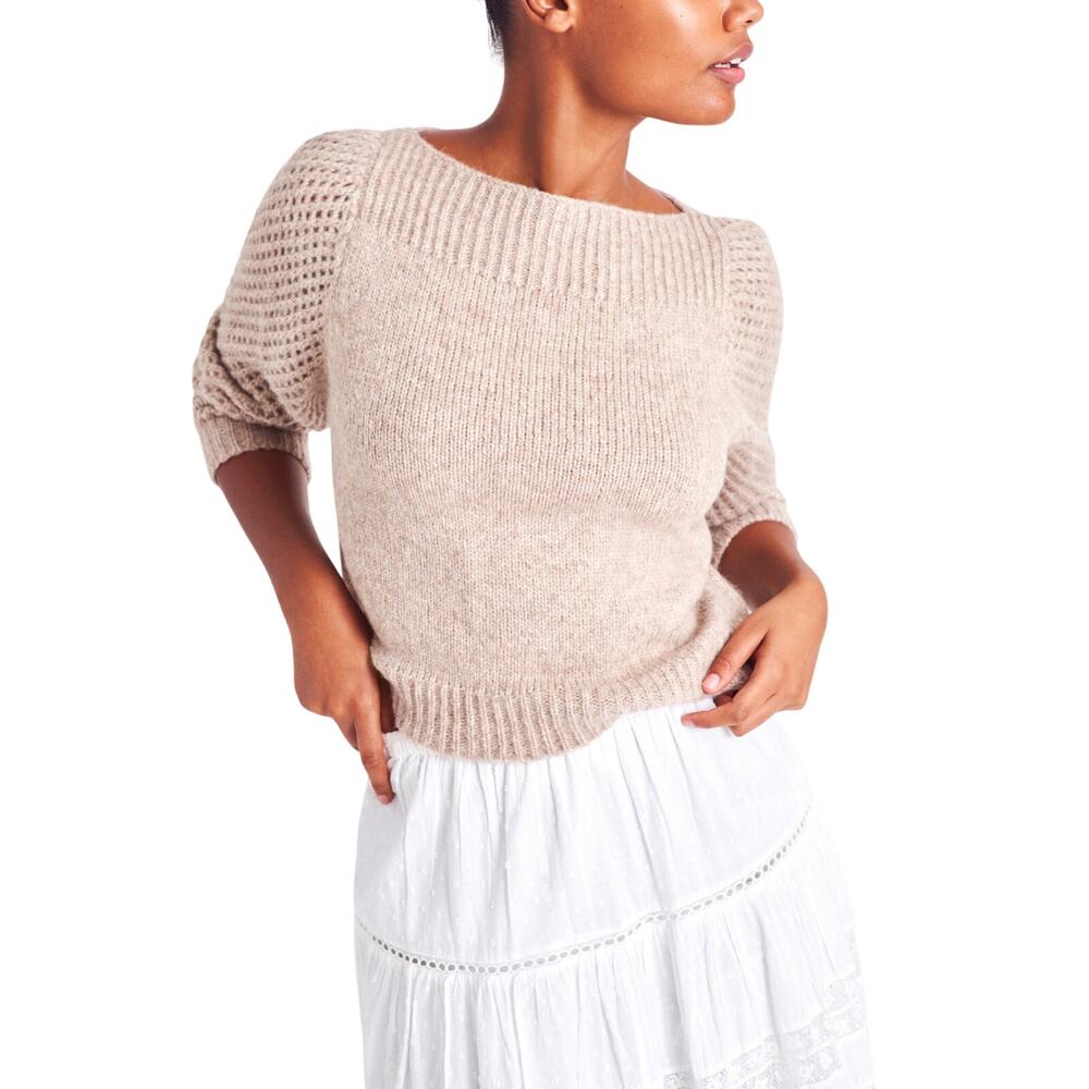 Loveshackfancy Textured Heather Grey Rosie Heritage Sweater Size M